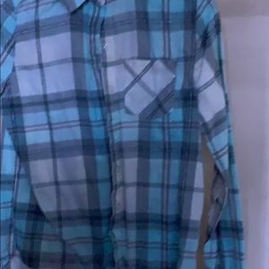 Blue, white and grey flannel